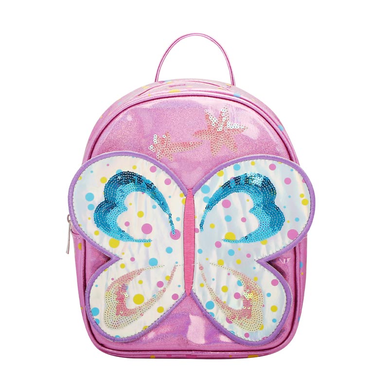 3D Butterfly With Sequin Embroidery Backpack For Kids