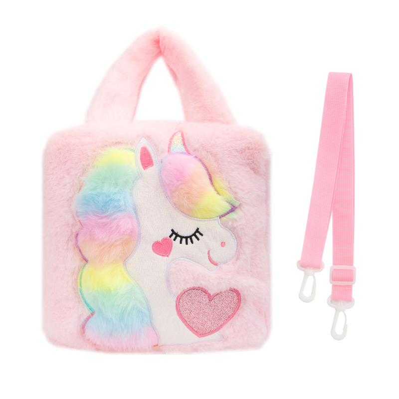 Fluffy Unicorn Crossbody Bag for Kids