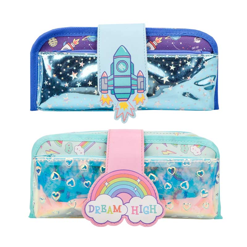 PU Pencil Case With Rocket Design